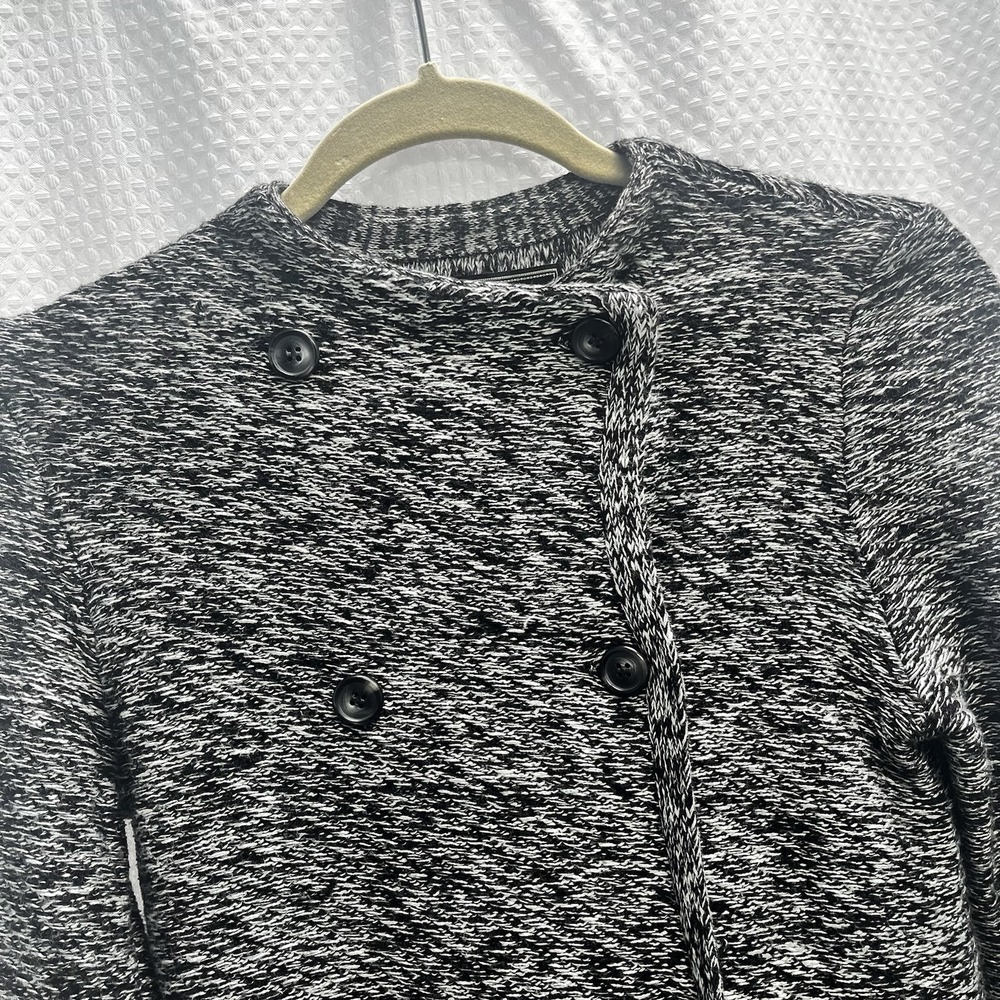 Lucky Brand Women's Black Marled Double Breasted Sweater Y2K Small Classic
